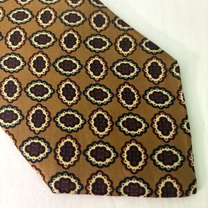 Brooks Brothers Makers Silk Necktie Tie Men's Brown Red Yellow Made in USA